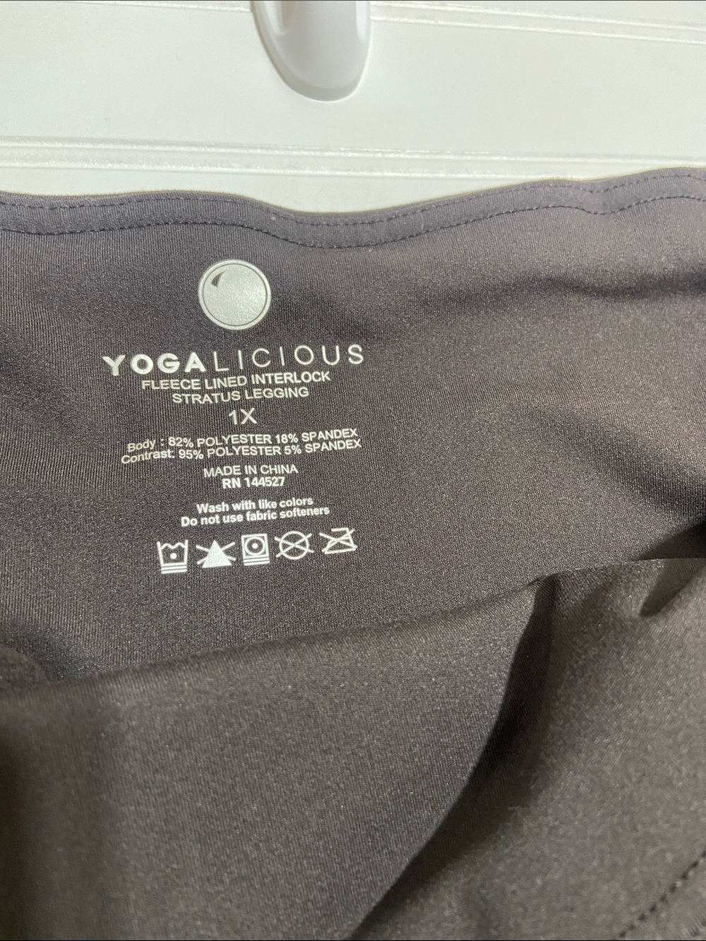 Yogalicious High-Rise Leggings Size 1X Chocolate Brown Pockets Athleisure - Picture 3 of 7